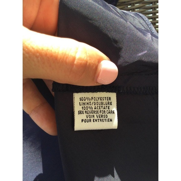 Talbots womens midi dress tie neck 8 blue floral chiffon wedding formal modest - Picture 15 of 15